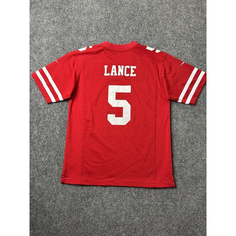Boys NFL Jersey San Francisco 49ers #5 Trey Lance Red, Size L‎ (14–16) Years